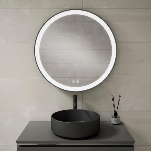 Espejo de baño Alexa con luz frontal redondo promo de Visobath