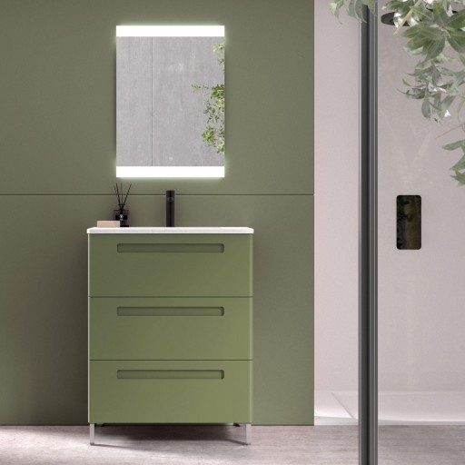 Mueble de baño Paris fondo reducido con patas 3 cajones promo de Avila Dos con diferentes opciones