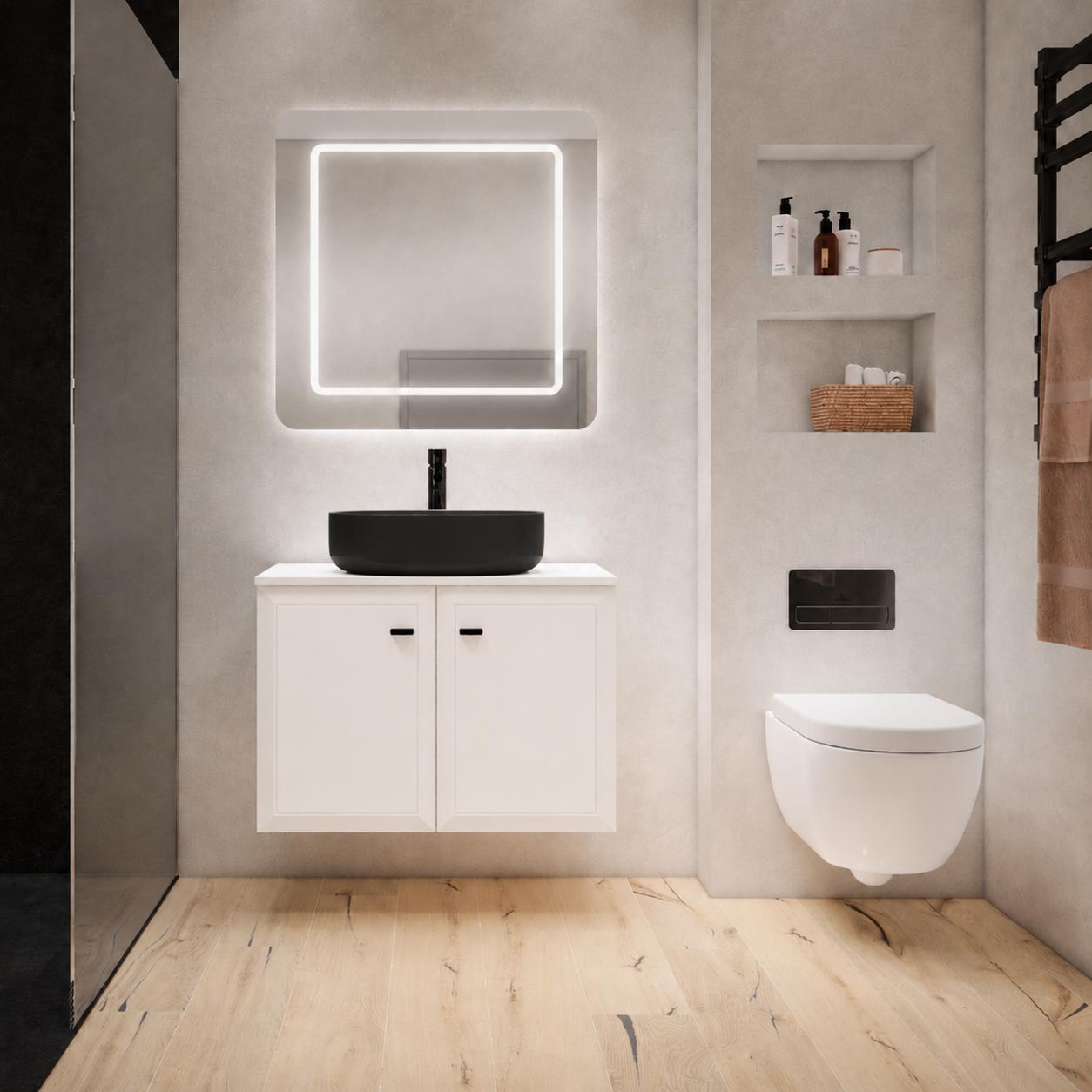 Mueble de baño Delta 2 puertas suspendido sobre encimera de Visobath
