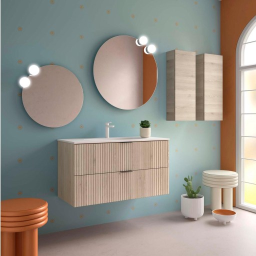 Mueble de baño Biba suspendido 2 cajones de Salgar con diferentes acabados