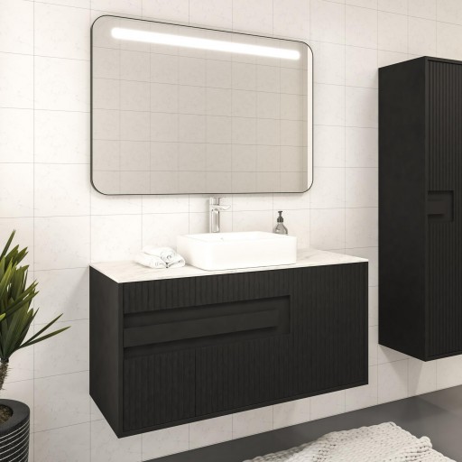 Mueble de baño Capri suspendido lavabo sobre encimera de Disbain  [1]