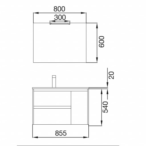 Conjunto completo mueble de baño Noja suspendido 2 cajones + 1 puerta roble caledonia de Salgar [3]
