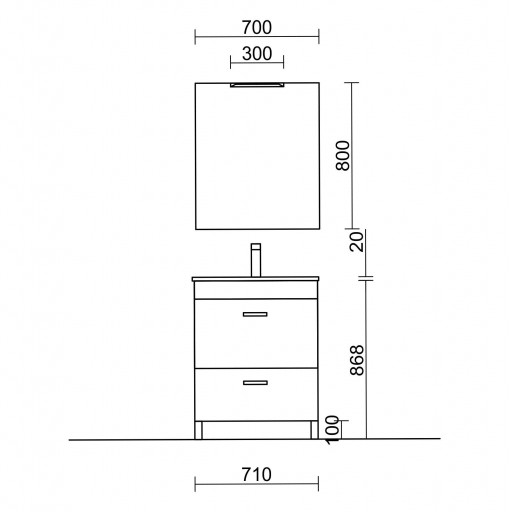 Conjunto completo mueble de baño Almagro con patas 1 cajon + 1 puerta roble caledonia de Salgar [2]