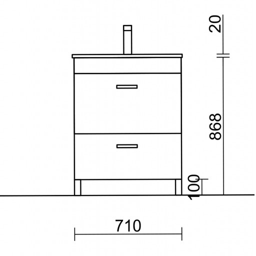 Mueble de baño Almagro con patas 1 cajon + 1 puerta lacado blanco alto brillo de Salgar [2]