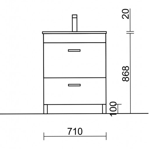 Mueble de baño Almagro con patas 1 cajon + 1 puerta roble caledonia de Salgar [2]