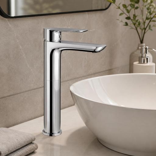 Grifo de lavabo alto monomando Cassio de Gme con diferentes acabados [0]