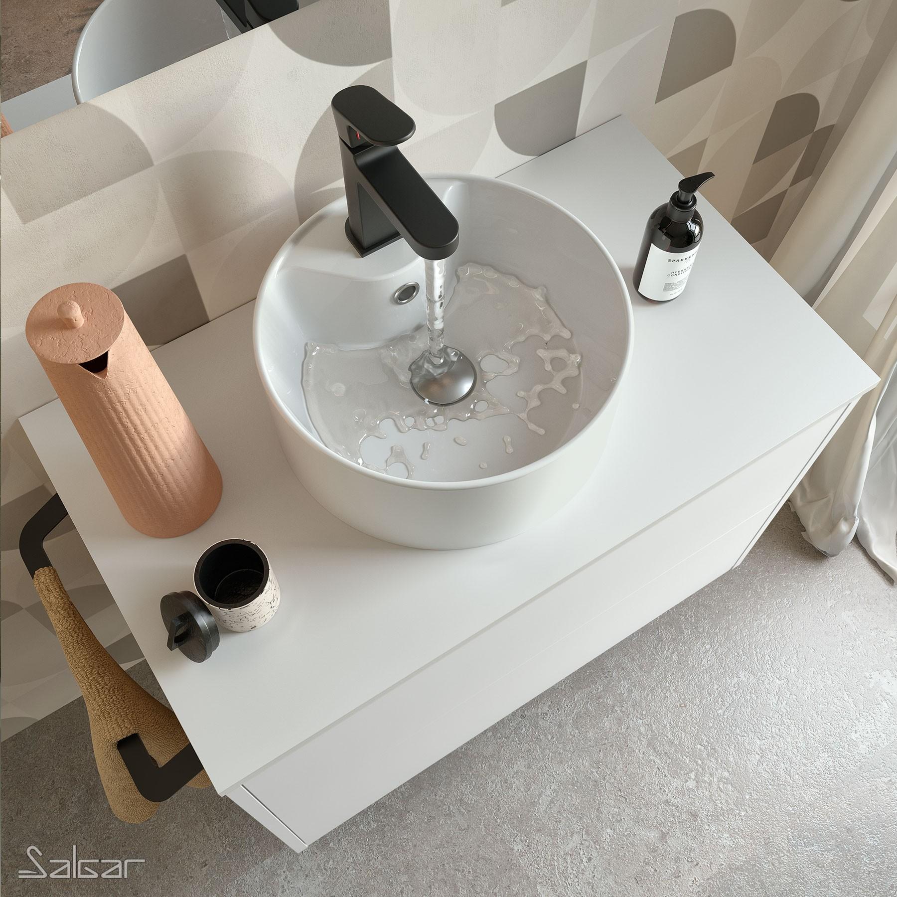 Mueble de baño con lavabo OPTIMUS sobre encimera de SALGAR al mejor precio.
