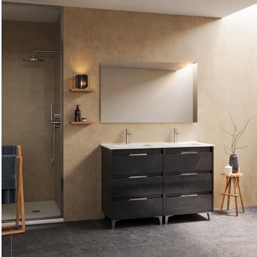 Mueble de baño Suki con patas 6 cajones doble seno de Amizuva