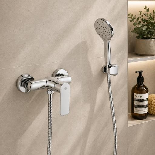 Conjunto de ducha monomando Cassio de Gme con diferentes acabados