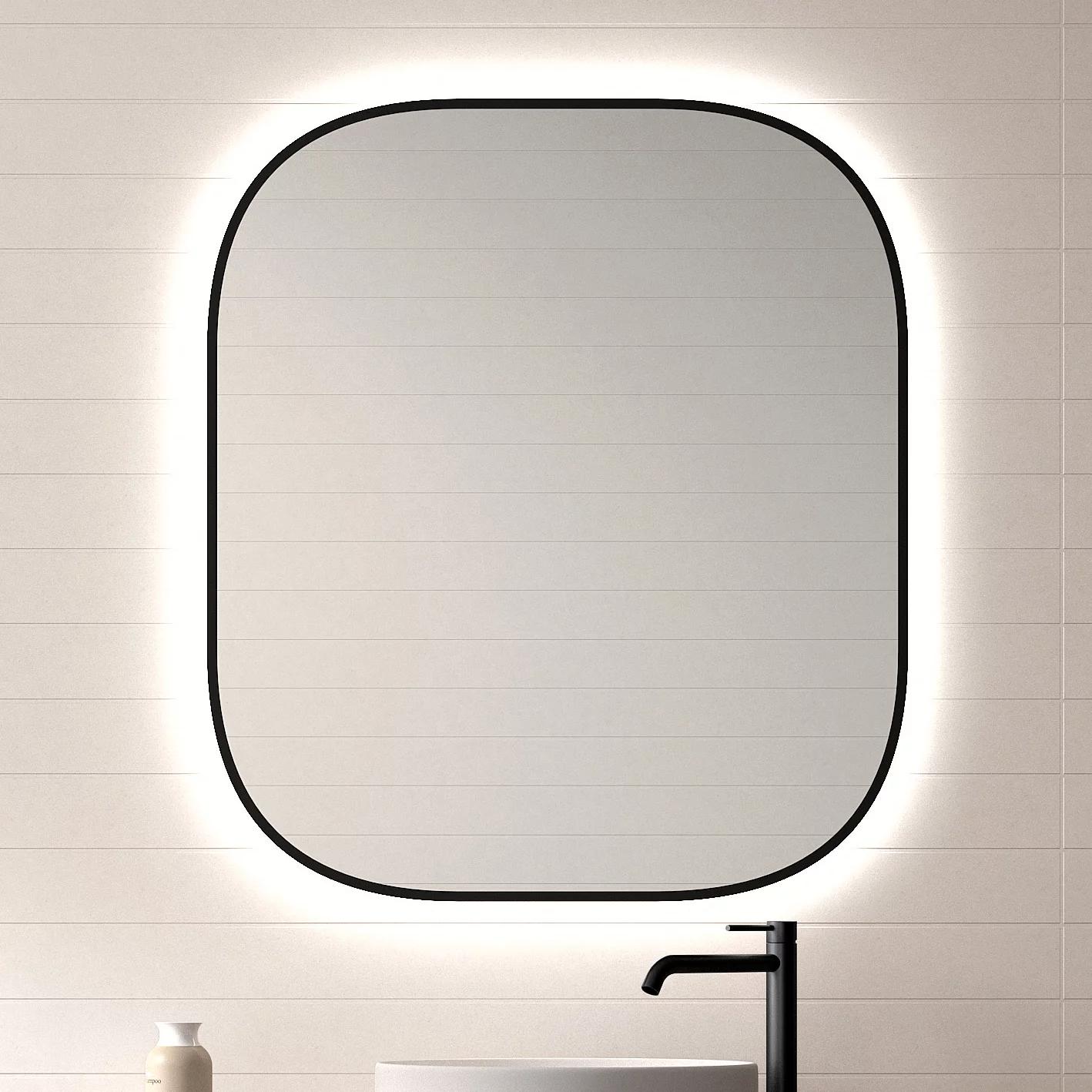 Armario de Baño con Espejo e Iluminado LED con 3-Puerta (70 x 60