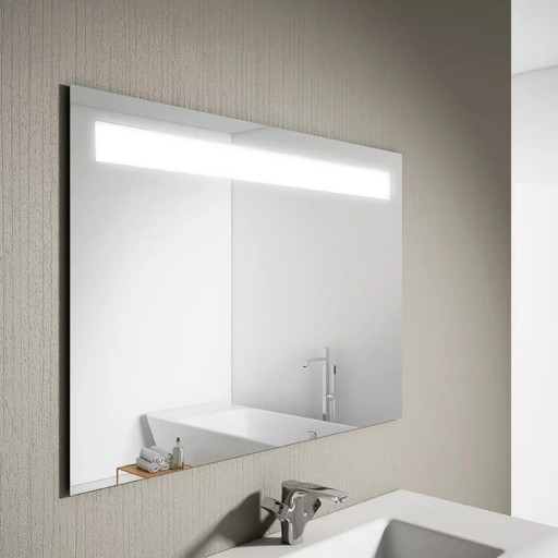 Espejo de baño Lumen con luz frontal rectangular promo de Visobath