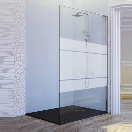Mampara panel fijo Fresh FR703 1 hoja fija plata brillo para ducha de Kassandra [1]