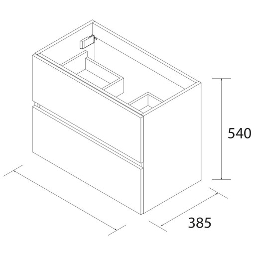 Mueble de baño Fussion Line suspendido 2 cajones fondo reducido de Salgar con diferentes acabados [4]