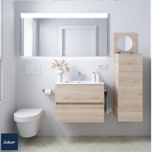 Mueble de baño Fussion Line suspendido 2 cajones fondo reducido de Salgar con diferentes acabados [1]
