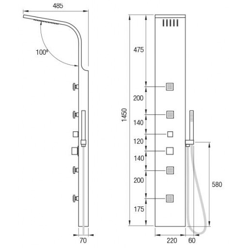 Columna de ducha Meliana acero inox 304 de Aquassent [1]