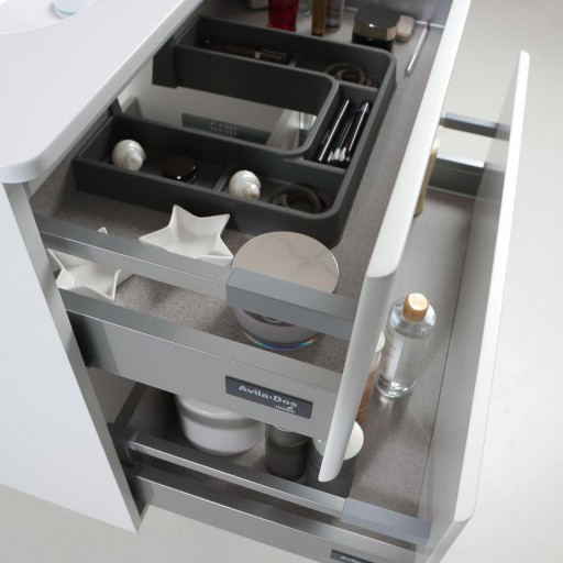 Mueble de baño Carmen estructura oculta laminados suspendido 2 cajones sobre encimera de Avila Dos  [4]