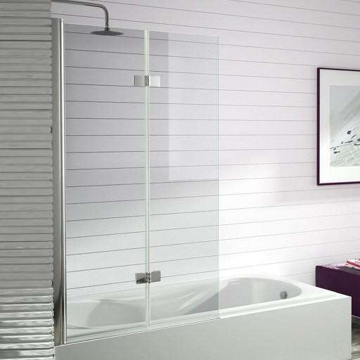 Mampara de baño S300 puerta plegable plata brillo de Kassandra