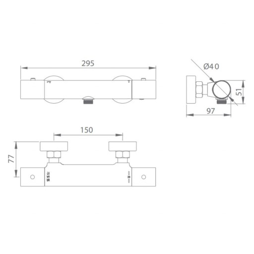 Grifo de baño termostático Monza negro mate de Imex [2]