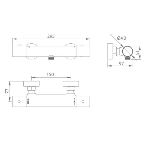 Grifo de baño termostático Monza oro cepillado de Imex [2]