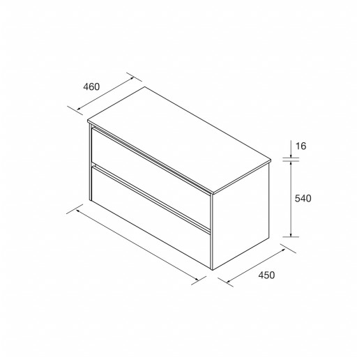 Mueble de baño Noja suspendido 2 cajones sobre encimera black satin de Salgar [2]