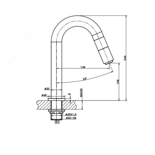 Grifo lavabo monomando IOS 5 cromo de Gme [1]