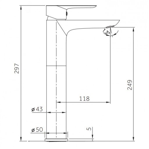 Grifo de lavabo alto monomando Cassio blanco cromo de Gme [1]