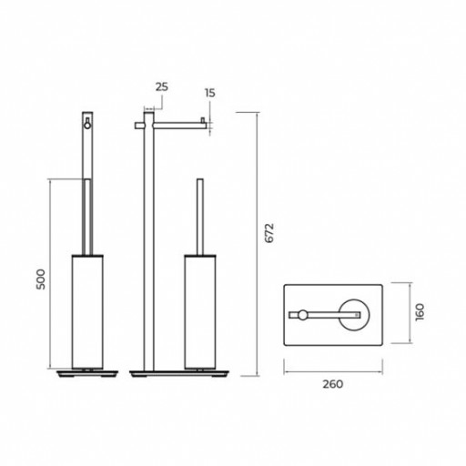Escobillero con portarrollo Practic de Medimex con diferentes acabados [6]