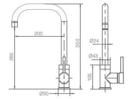 Grifo de cocina monomando Loira níquel cepillado de Imex [1]