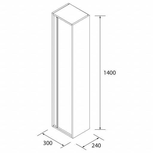 Pilar de baño Attila suspendido 1 puerta black satin de Salgar [1]