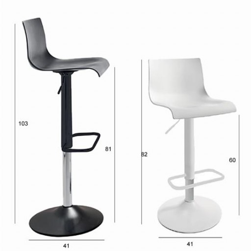 Taburete de gas Nico polipropileno de Velasco con diferentes acabados [2]