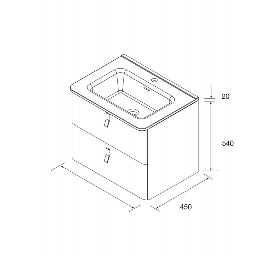 Mueble de baño Uniiq suspendido 2 cajones bosque de Salgar [1]