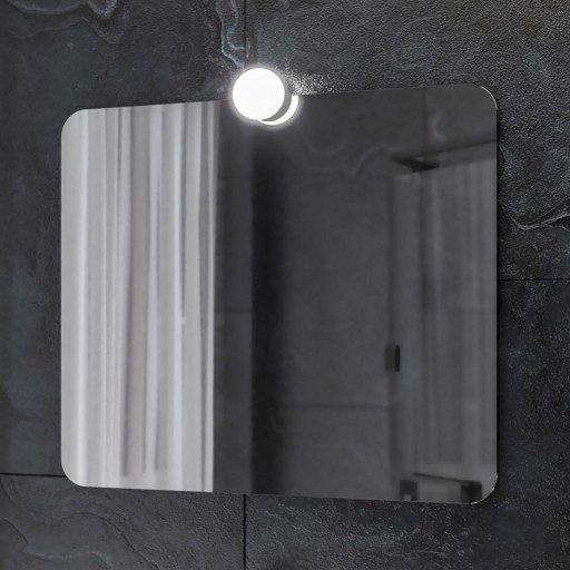 Espejo de baño Arctic rectangular con aplique de Disbain con diferentes medidas