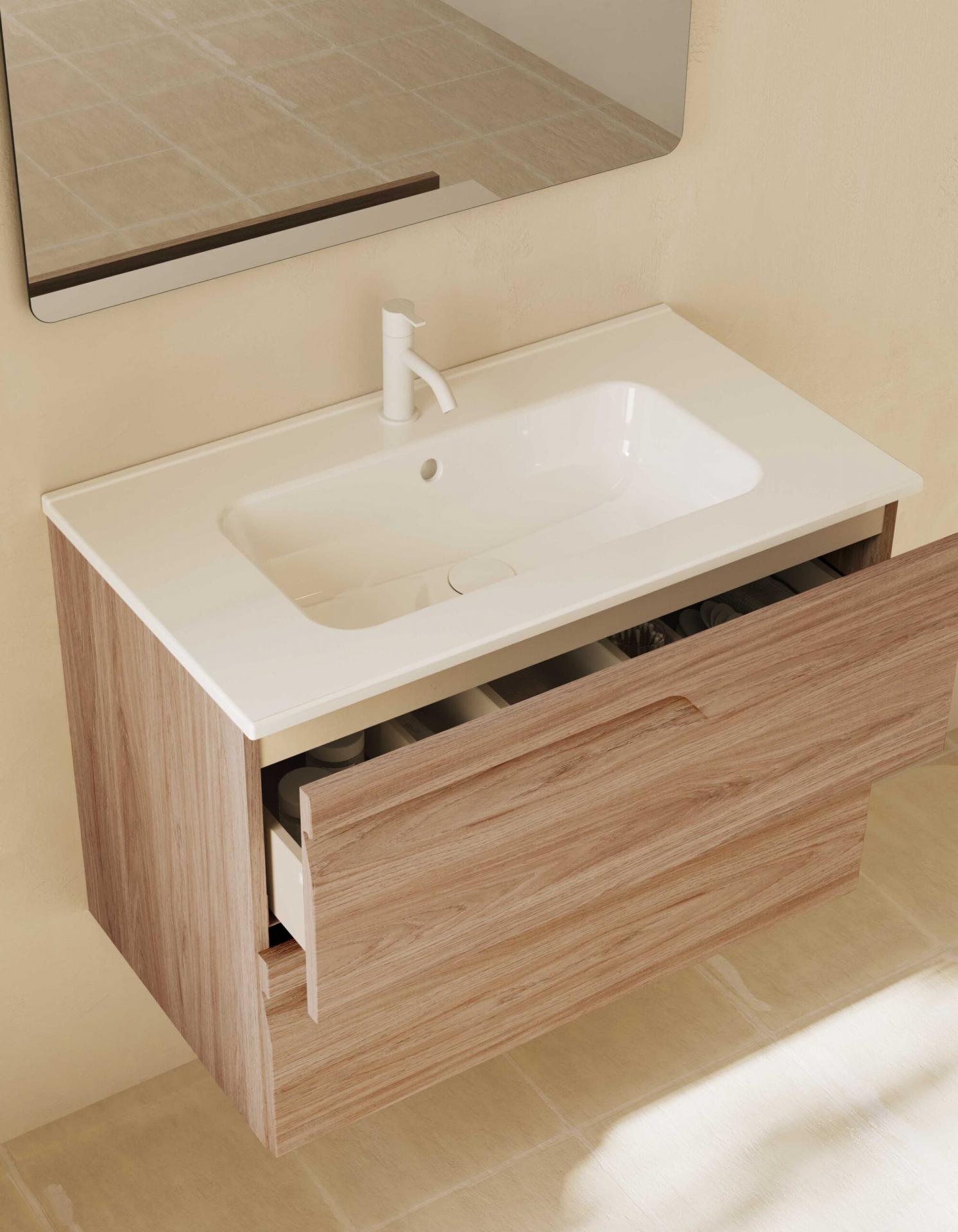 Encimera con lavabo integrado Spirit cerámico de Royo
