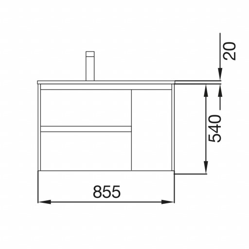 Mueble de baño Noja suspendido 2 cajones + 1 puerta gris mate de Salgar [3]