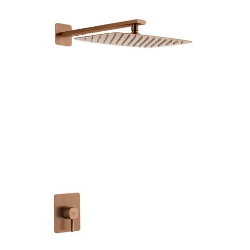 Conjunto de ducha 1 vía rociador Toscana oro rosa cepillado de Imex [0]