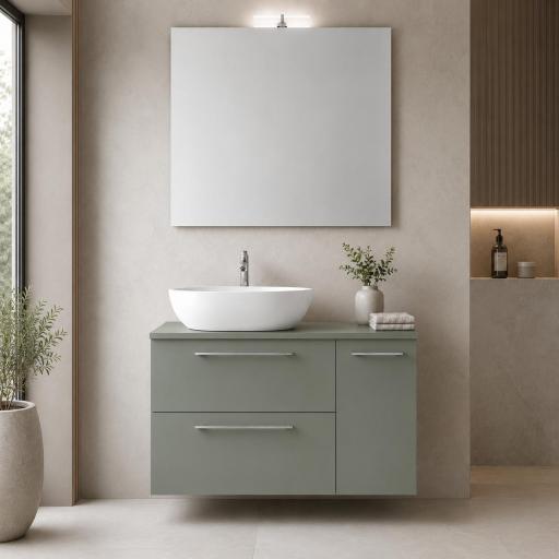 Mueble de baño sobre encimera Carmen 2 cajones 1 puerta suspendido estructura oculta de Avila dos [0]