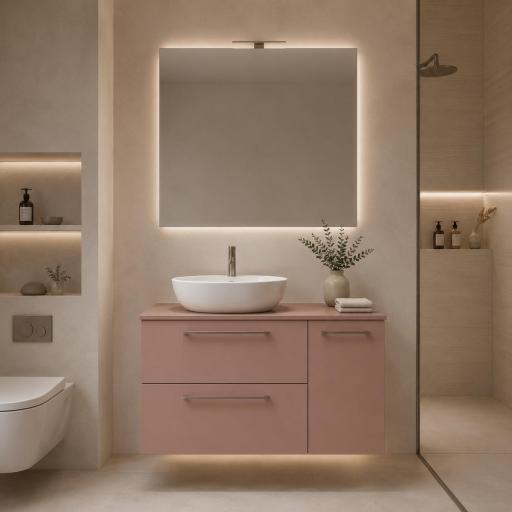 Mueble de baño sobre encimera Carmen 2 cajones 1 puerta suspendido estructura oculta de Avila dos [1]