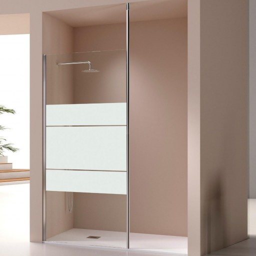 Mampara panel fijo Fresh Levante 1 hoja fija acero inox para ducha de Kassandra [1]