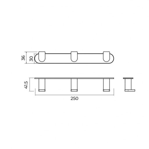 Percha triple Practic de Medimex con diferentes acabados [6]