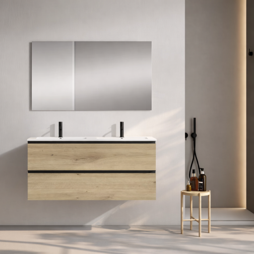 Promo mueble de baño Granada suspendido 2 cajones 2 lavabos de Visobath [0]