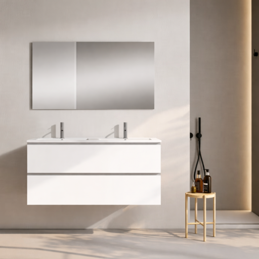 Promo mueble de baño Granada suspendido 2 cajones 2 lavabos de Visobath [1]