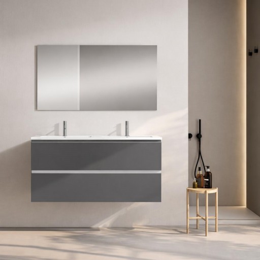 Promo conjunto completo mueble de baño Granada 2 cajones 2 senos suspendido de Visobath