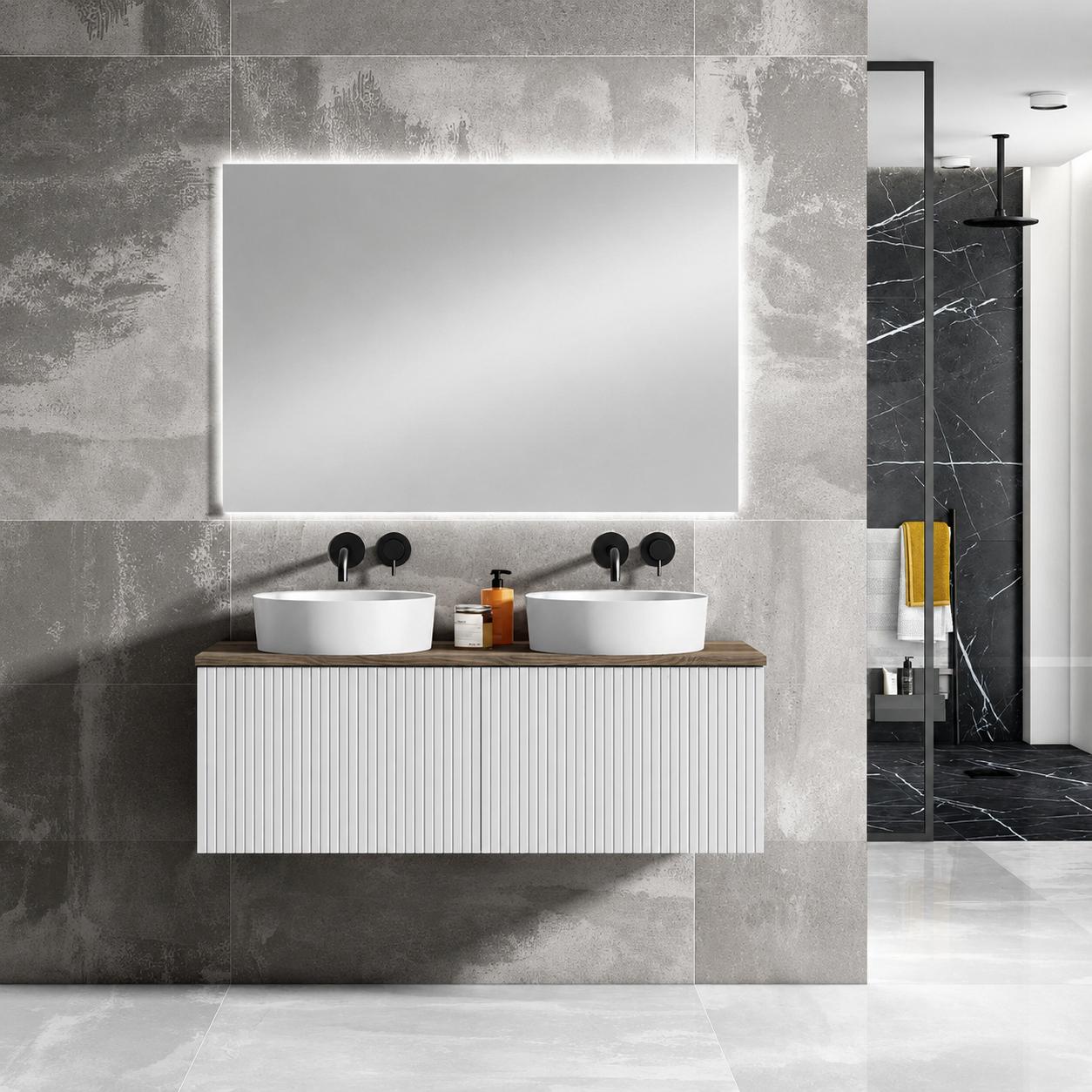Mueble de baño Bari duo 2 cajones suspendido sobre encimera de Visobath