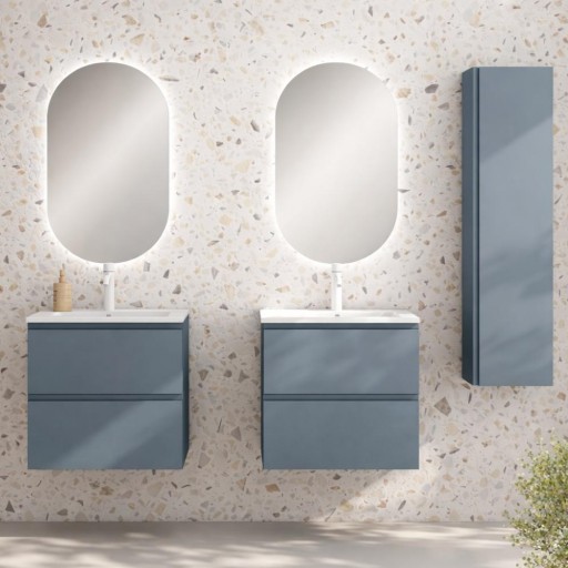 Promo mueble de baño Granada suspendido 2 cajones de Visobath con tirador del mismo acabado del mueble [1]