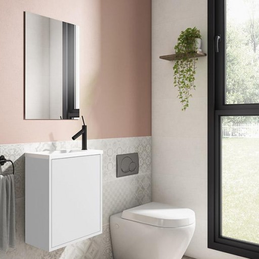 Promo conjunto completo mueble de baño Loft 1 puerta suspendido fondo reducido de Visobath