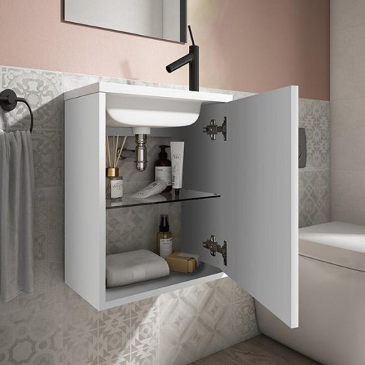 Promo conjunto completo mueble de baño Loft 1 puerta suspendido fondo reducido de Visobath [1]