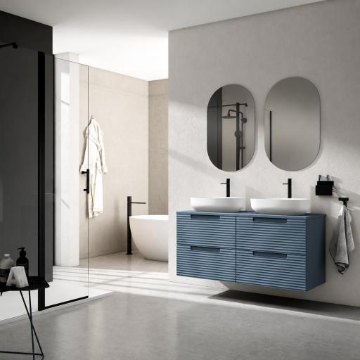 Mueble de baño suspendido 4 cajones 2 senos sobreencimera Kyoto de Visobath
