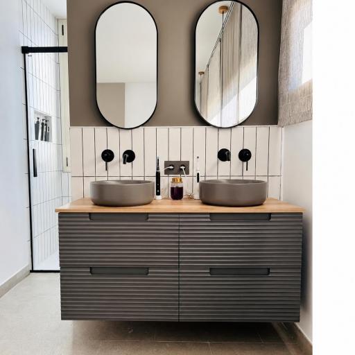 Mueble de baño suspendido 4 cajones 2 senos sobreencimera Kyoto de Visobath [2]