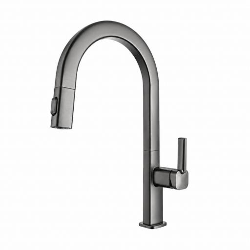 Grifo de cocina monomando extraíble Canadá black gun metal de Imex