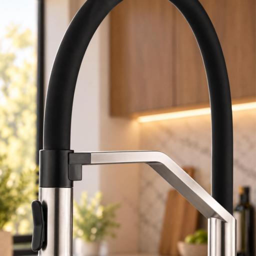 Grifo de cocina monomando Véneto níquel cepillado de Imex